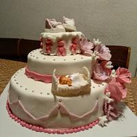 christening cake for baby girl