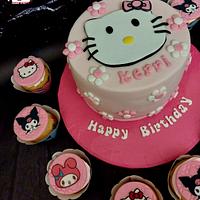 "Hellow Kitty cake & cupcakes"
