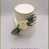Olive themed wedding cake