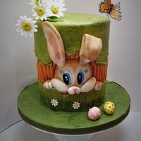 Easter bunny fault line cake