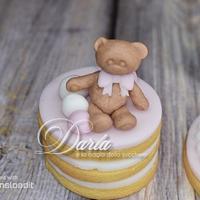 Teddy bear themed cookies for baptism