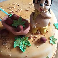  smaller candy bar and cake with hedgehog