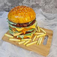 Burger Cake with fries❤️