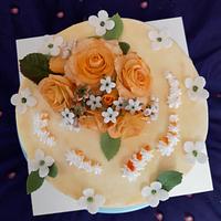 Orange roses cake