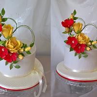 Flowers cake & heart