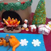 Santa's Fireplace Birthday Cake