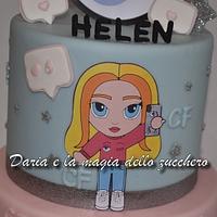 Chiara Ferragni themed cake