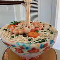 Father's day cake - antigravity noodles