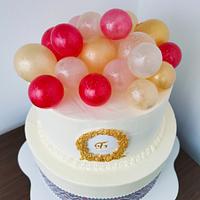 Cake with gelatin balloons 