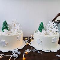 Christmas cake with deers