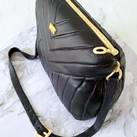 Black Quilted Handbag Cake