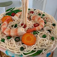 Father's day cake - antigravity noodles
