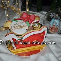 Santa claus sleigh cookies 3d