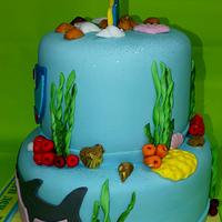 Sea ​​cake with sharks