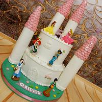 "Desiny princesses Castle cake"