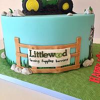 Free hand modelled & painted farm cake 
