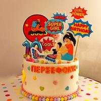 Super girl roller cake