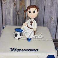 First communion cake soccer themed