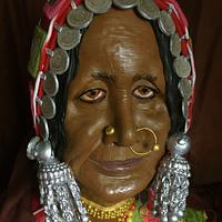 Indian tribal woman chocolate sculpture 