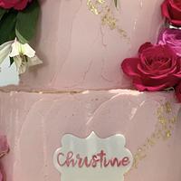 80th Floral Birthday Cake