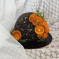 Chocolate cake with orange curd