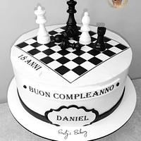 Chess board cake