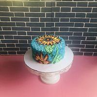 Pointilism cake with buttercream 