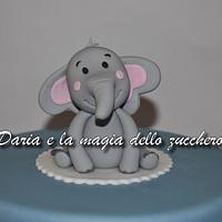 Baby Elephant baptism cake