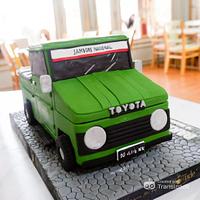 Green Pickup Truck Replica Birthday Cake