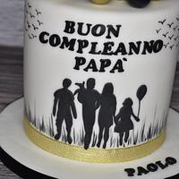 Family silhouette cake