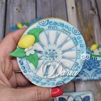 Sicily themed handpainted cookies