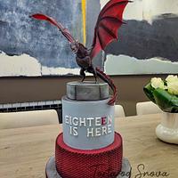 Game of Thrones Drogon cake