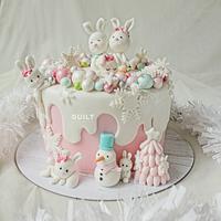 Christmas Bunny Birthday Cake