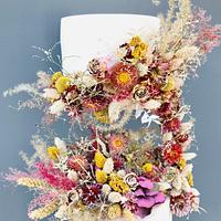 Floating Wedding Cake Dried Flowers