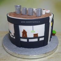 Cafe owner birthday cake