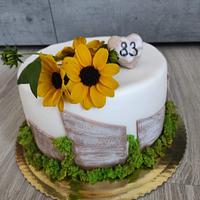 cake with wood effect