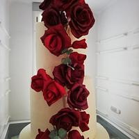 Wedding cake, sugar roses