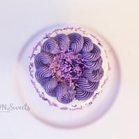 Purple Vanilla Drip Cake