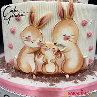 Bunnie cake painted