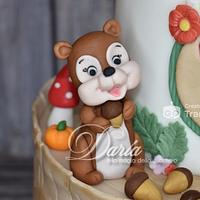 Wood animals cake