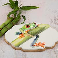 Travis the Tree Frog Cookie Art 🐸🎋