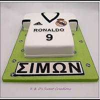 Ronaldo themed birthday cake