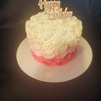 Ombre Pink Rosette Cake