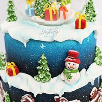 Christmas snowman cake