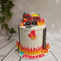 Fire truck birthday cake 