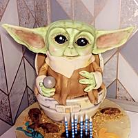 Baby yoda birthday cake