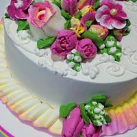 Whippingcream flower cake