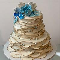 Shades of Blue Wedding cake