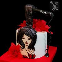 Hairdresser cake 