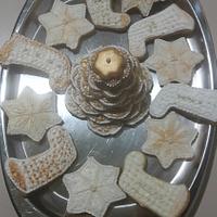 Gilded white Christmas Cookies 